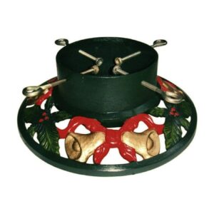 Celebrate the Holidays with Duqaa’s Round Gold Red Green Bells Christmas Tree Stand 🎄🔔✨